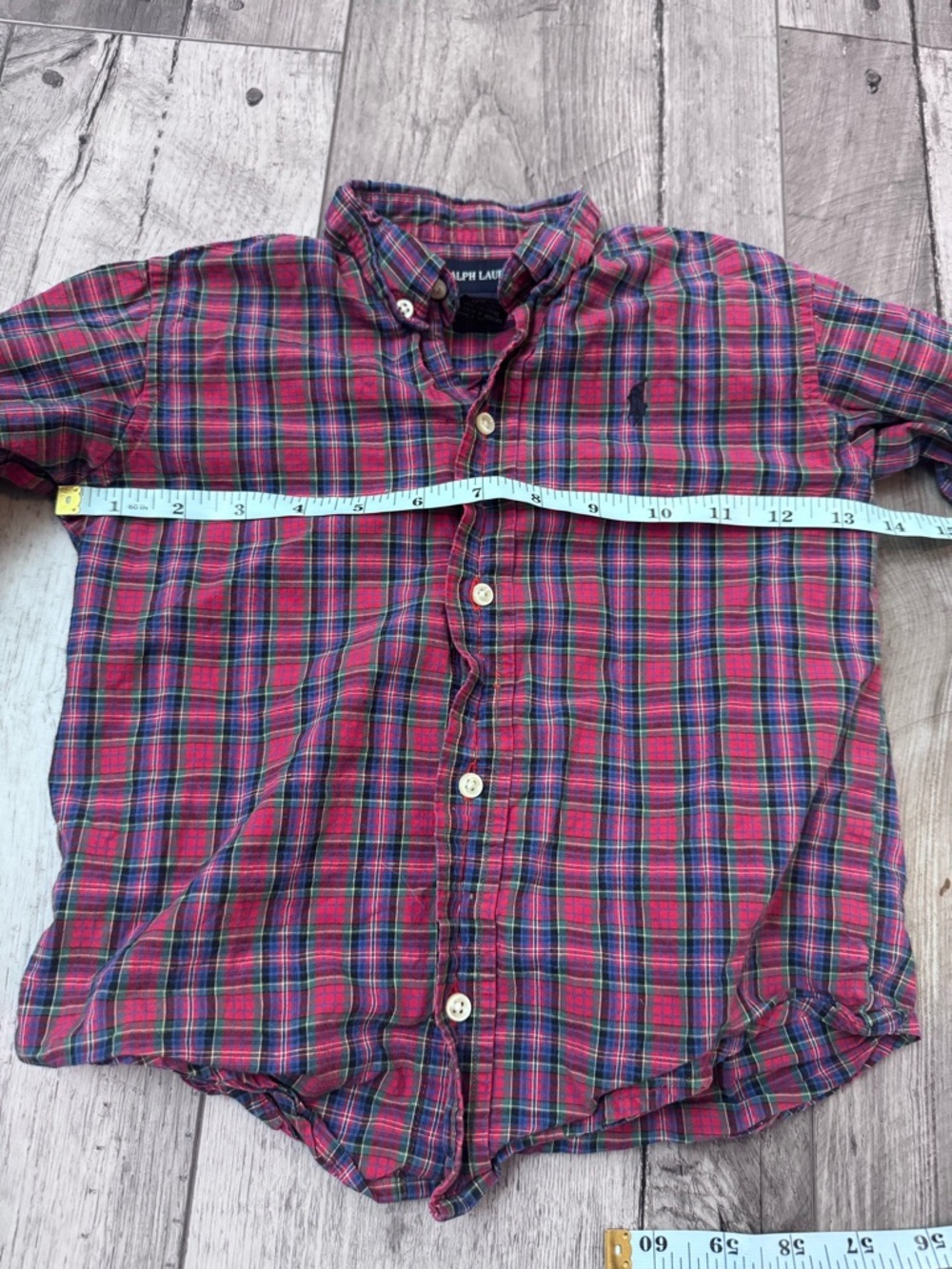 Polo Ralph Lauren Boys 4T Red Plaid Button Front Long Sleeve Cotton Shirt Preppy - Picture 3 of 5